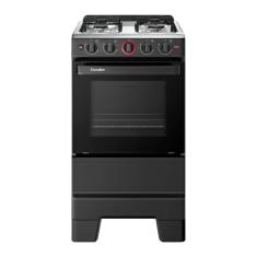 Fogão de Piso 4 Bocas Esmaltec Ideal Super F4IAP | Mesa em Aço Inox, Acendimento Automático, Preto, Bivolt