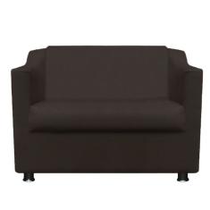 Namoradeira Bia 02 lugares Recepção Clinica Consultório Sala de Espera - Corino Marrom - Jm Interiores