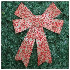 Enfeite Árvore Natal Laço Arabesco Com Veludo 42 Cm