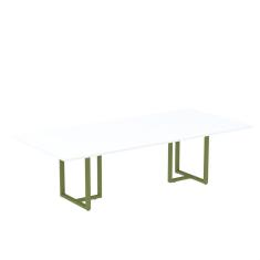 Mesa de Reunião Retangular 200x90cm Mr2000p25tub Branco/Verde Miró