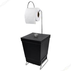 Suporte para Papel Higiênico com Lixeira com Tampa de 6,5 Litros - Sto