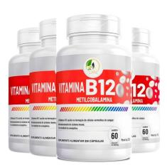 KIT C/4 Vitamina B12 Metilcobalamina 60 cápsulas - Fits Life