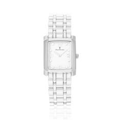 Relógio De Pulso Jean Vernier Feminino Pulseira Aço Jv04953L