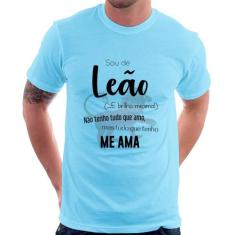 Camiseta Sou de Leão - Foca na Moda, Azul bebê, P