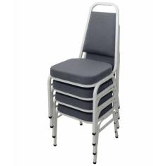Kit com 4 Cadeiras Empilháveis Linha Hotel Plus Cinza