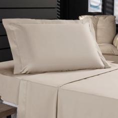 Jogo de Cama Solteiro Percal 400 Fios 03 Pçs Com Aba Americana, Antiác