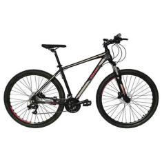 Bicicleta Elleven Rocker II HD Aro 29 Tam 17 Cinza/Preto/Vermelho 24V 