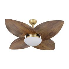 Ventilador De Teto Dormamu Dourado 4 Pás Rádica Imbuia 127v
