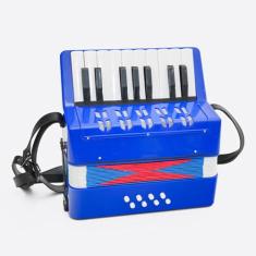 Acordeão, 17 chaves 8 acordeões de baixo com alças para acordeão educacional iniciantes, presente de instrumento musical, instrumento sanfonado para adultos tamanho trabalhado: 25 x 24 x 13 cm, peso: