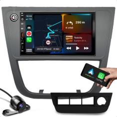 kit multimidia mp5 com bluetooth carplay 2 entradas usb + moldura de 7