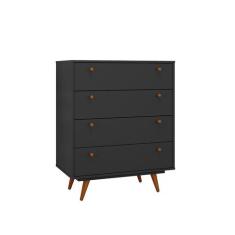 Cômoda Retrô 4 GV Preta - Modern