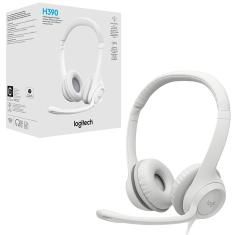 Headset Corporativo Logitech H390 USB Branco - Branco