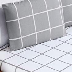 Jogo De Lençol Queen Square 3 Peças Cinza