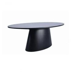 Mesa De Jantar Cone Oval 120X80 Cm Laqueada Preto
