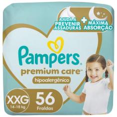 Fralda Pampers Premium Care XXG + de 14kg - 56 Unidades, XXG, 56