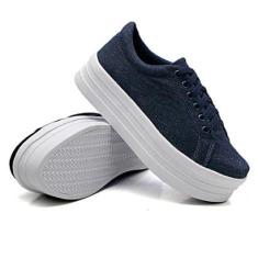 Tênis Dk Uze Shoes Casual Liso com Cadarço Sola Leve Feminino-Feminino