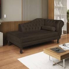 Diva Recamier Dora 185cm Lado Esquerdo Sintético Marrom