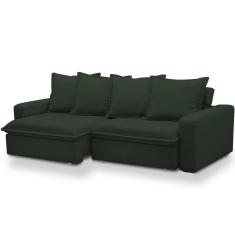 Sofá Retrátil Reclinável Para Sala De Estar Living 215cm Vêneto F04 Veludo Verde - Lyam Decor