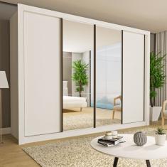 Guarda Roupa Casal Premium Firenze 279,3cm Com Espelho 4 Port