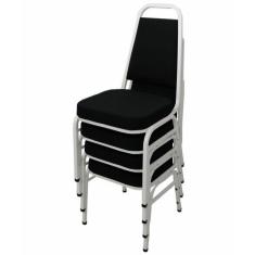 Kit com 4 Cadeiras Empilháveis Linha Hotel Plus Preto