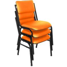 Kit com 3 Cadeiras para Auditórios Linha Hotel Smart Laranja