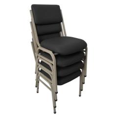 Kit com 4 Cadeiras para Auditórios Linha Hotel Smart Preto