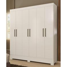 Guarda Roupa Roupeiro Casal 63020 06 Portas 03 Gavetas Prático Branco Demóbile 