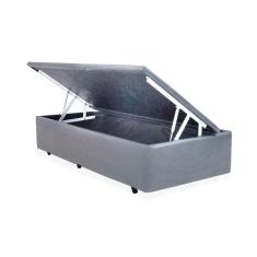 Base Box Baú Solteiro Sintético Cinza - 39x78x188