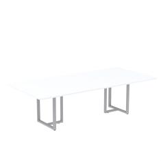 Mesa de Reunião Retangular 200x90cm Mr2000p25tub Branco/Cinza