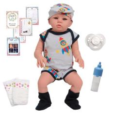 Boneco Reborn Realista Masculino Careca Roupa Aviãozinho - Cegonha Reb