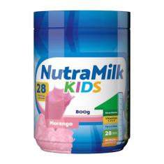 NutraMilk Kids Complemento Alimentar Infantil 800g - 28 Vitaminas e Minerais (Morango)
