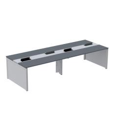 Mesa de Plataforma Dupla para 4 Pessoas Corporativa 160x140/4p Grafito/Cinza