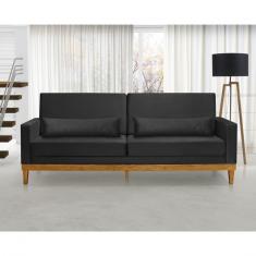 Sofá Living 3 Lugares Julie 180Cm Nabas Estofados Preto
