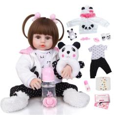 Boneca Bebê Reborn Menina Realista Brastoy 100% Silicone Pode Dar Banh
