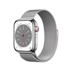 Apple Watch Series 8 45mm GPS + Cellular Caixa Prateada Aço Inoxidável