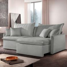 Sofá Cama Retrátil e Reclinável 200cm Colibri Cabecasa Madeiramadeira Prata