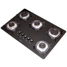Cooktop 5 Bocas Vidro Preto - Fogatti, Bivolt, Preto