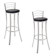 Conjunto 2 Banquetas Fernanda 75cm Fil Móveis Cromado