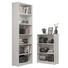 Kit Madesa Estante Livreiro 6908 + Estante Livreiro 6907 - Branco