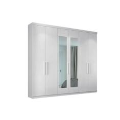 Guarda Roupa 6 Portas e 2 Gavetas c/ Espelho PH1707 Branco - Herval
