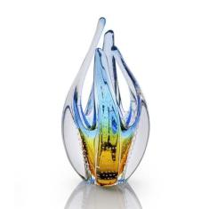 Escultura Em Cristal Murano Água Marinha - São Marcos
