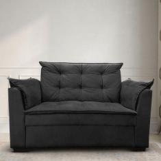Sofá 2 Lugares Para Sala Moderno Confortável ágata Suede preto - OUTRA