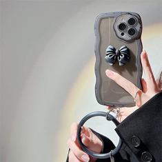 Fashion Wave Frame 3D Bow Silicone Soft Ring Shell para iphone 14 11 12 13 Pro Max Xr 7 8 Plus SE2 Phone Case, Black1, For iPhone 7 8 Plus