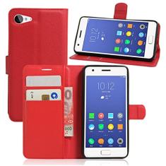 Capa carteira Lenovo ZUK Z2, capa carteira flip de couro PU premium com compartimento para cartão, suporte e fecho magnético [capa interior à prova de choque de TPU] Compatível com Lenovo ZUK Z2