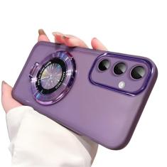 Suporte magnético capa de silicone para samsung galaxy s24 s23 s22 s21 s20 ultra fe plus capa transparente, roxo, para samsung s24