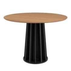 Mesa de Jantar Redonda 105cm em MDF Freijó Preto - Dalla Costa