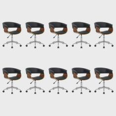 Kit 10 Cadeiras Escritório Diretor Giratória Regulável