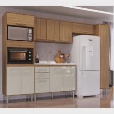 Cozinha Compacta 5 Peças com 1 Balcão, 2 Armários Aéreos e 2 Paneleiros Gaia Deciba Decibal