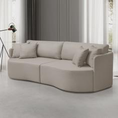 Sofá 3 Lugares 246 Cm Dakota Braços Redondos