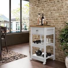 Aparador Carrinho Chá Ditália Branco BA-130